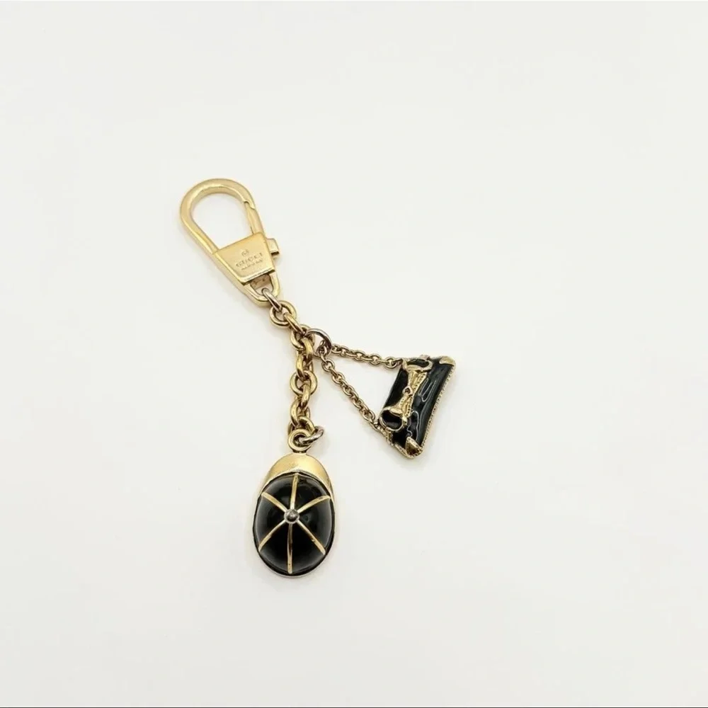 GUCCI Horsebit Bamboo Bag Keychain Cap Charm